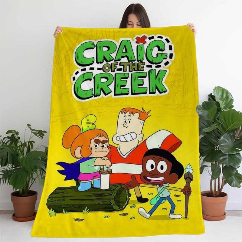 Stay cozy with the Craig of the Creek Adventure Fleece Blanket! This ultra-soft digital print polyester throw features your favorite cartoon characters and is ideal for all seasons. Perfect for use on the sofa, bed, travel, camping, or naps. The blanket