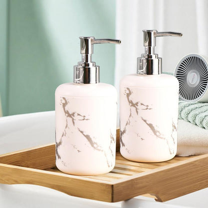 1/2 Marble Textured Soap Dispenser - Easy to Use, Slip-Resistant, and Reusable for Various Uses in Bathroom and Kitchen.