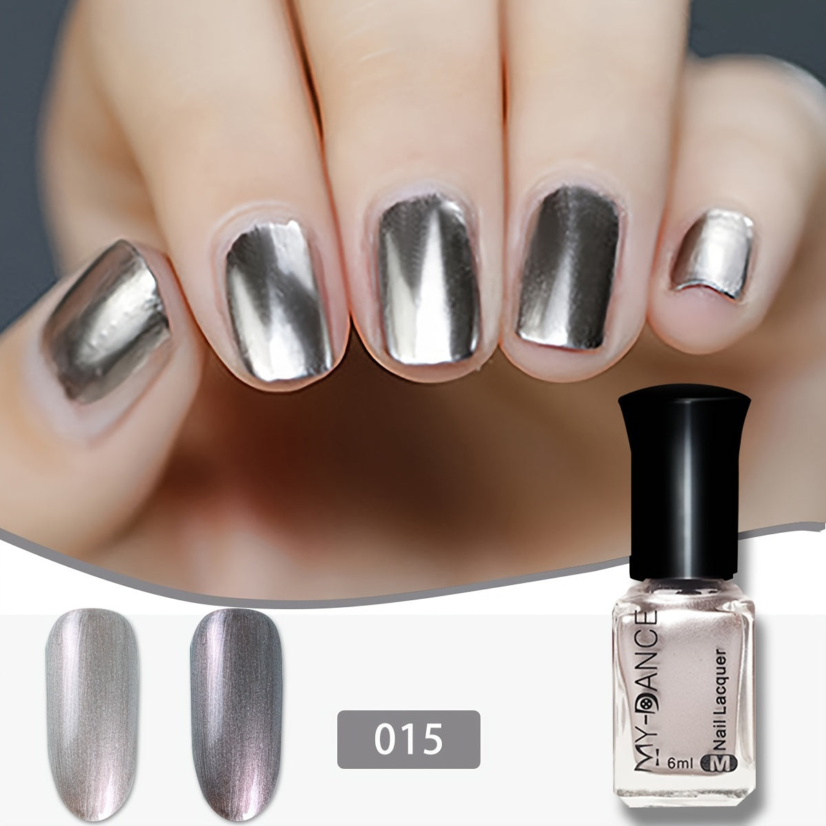 Fast-drying, metallic shine mirror nail polish for women- Long-lasting, hypoallergenic formula.