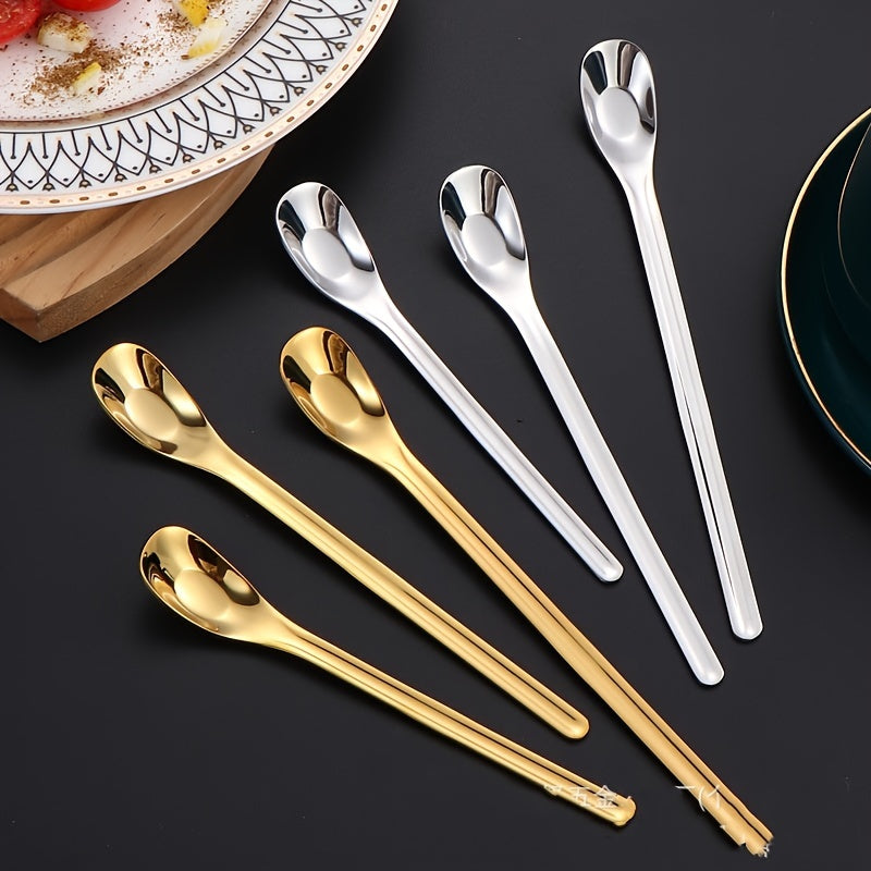 Silvery Ear Bird's Nest Spoon made from 304 stainless steel, suitable for children's eating, stirring coffee or honey.