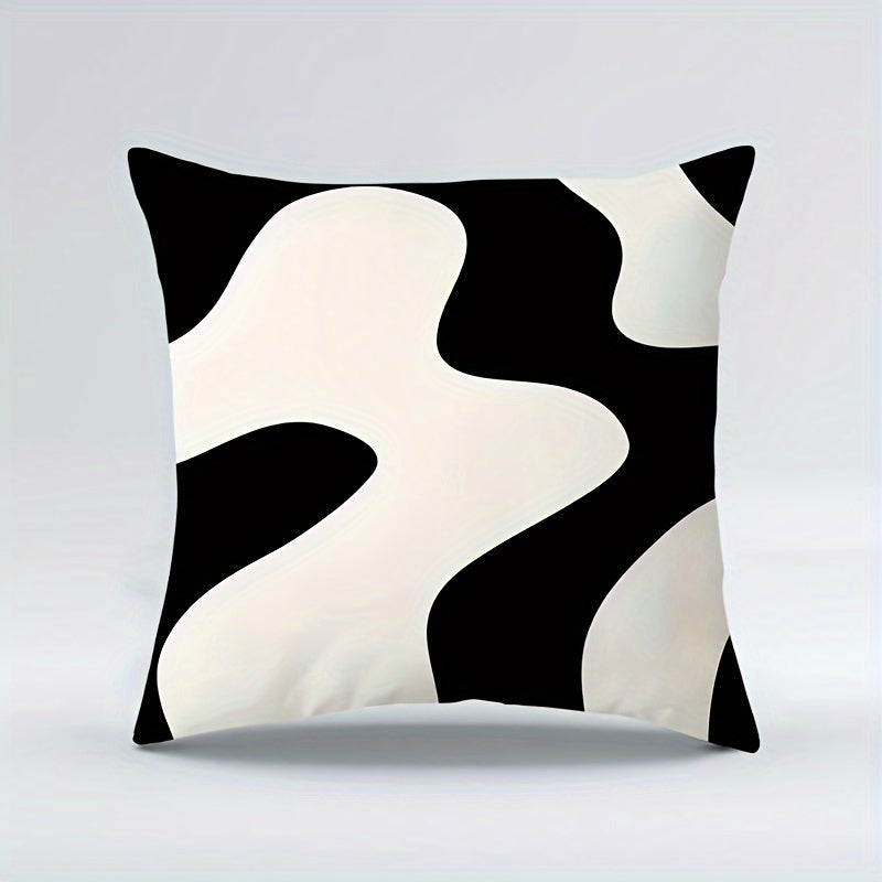 Upgrade your living space with our Modern Geometric Abstract Art Pillowcase. Featuring a stunning black and white design, this double-sided pillowcase is made from soft and durable fabric that will add a vibrant touch to your living room, bedroom, or