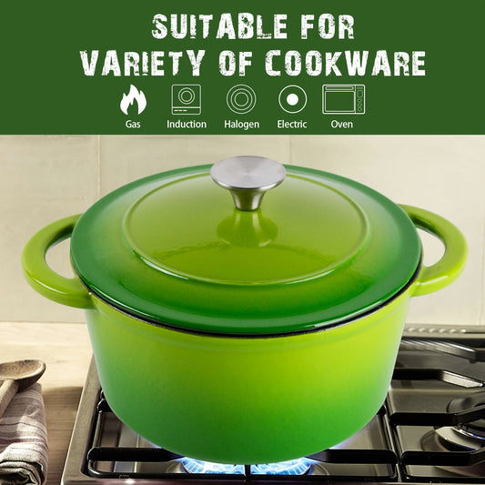 Versatile Cooking Pot with Lid - 2.6QT Enameled Cast Iron Dutch Oven, Ideal for Home Kitchens & Restaurants