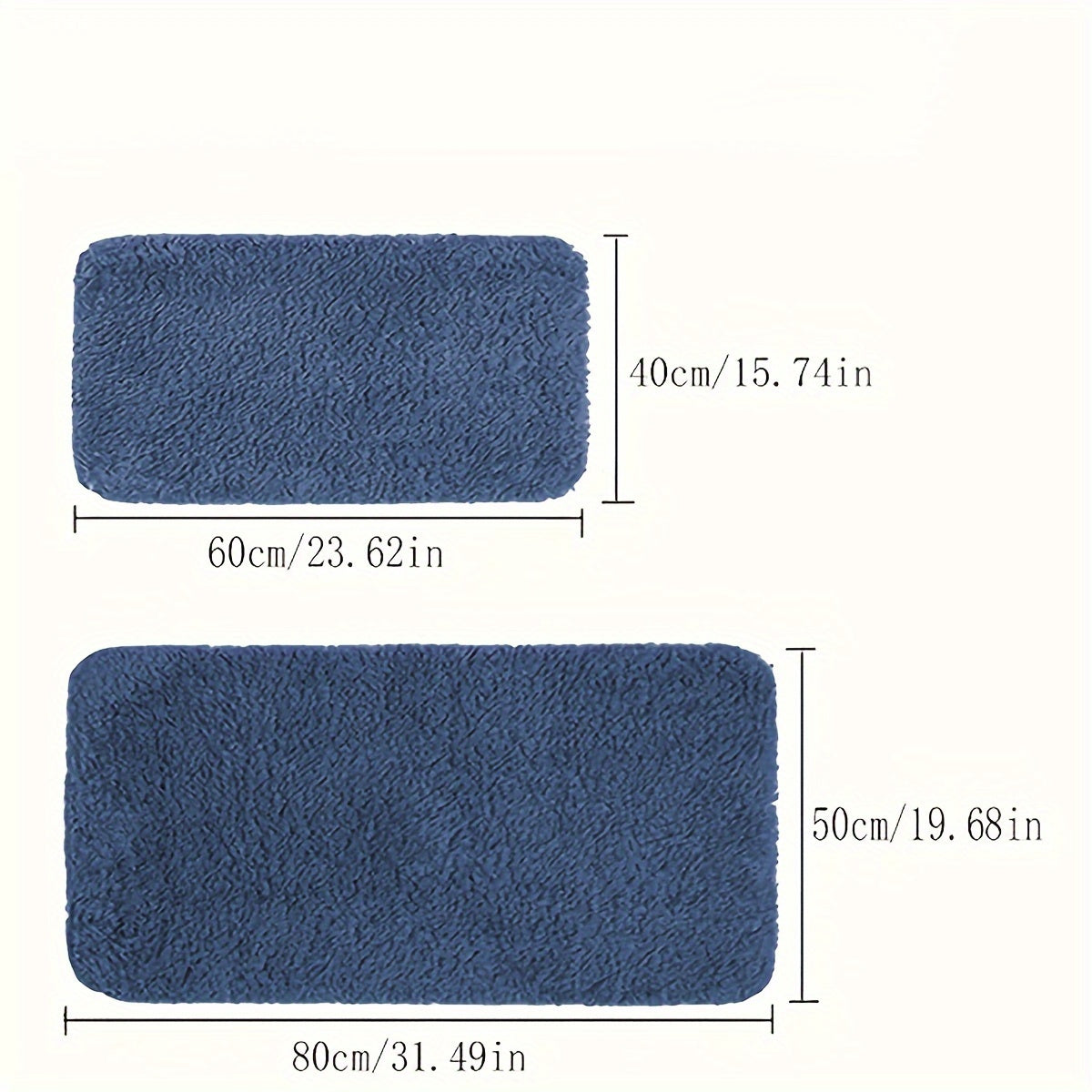 Plush Bathroom Mat with Ultra-Absorbent Features - Non-Slip, Soft Polyester with PVC Backing, Hand Washable, Rectangular Home Decor Rug