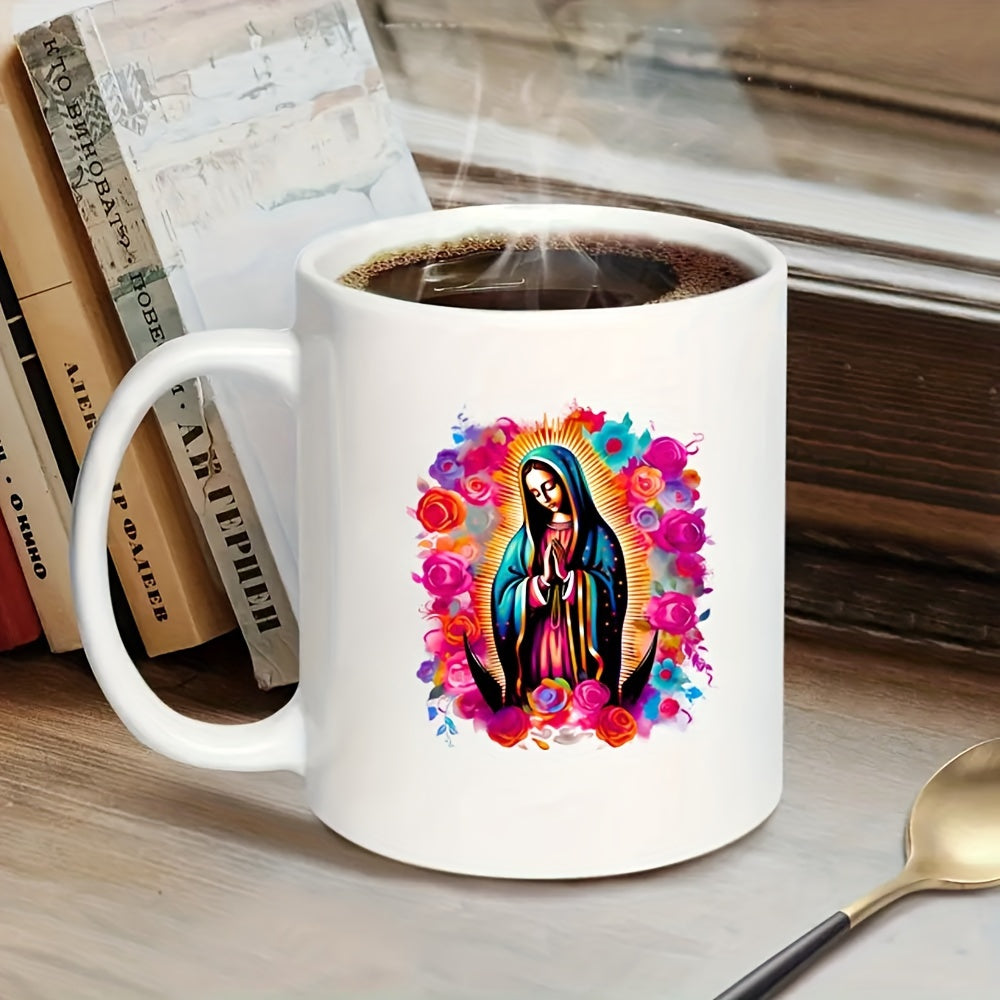 [Reliable] Set of 12 UV DTF Vinyl Stickers featuring Virgin Mary & Christian Designs for Coffee Mugs, Strong Adhesive for DIY Decor Wraps