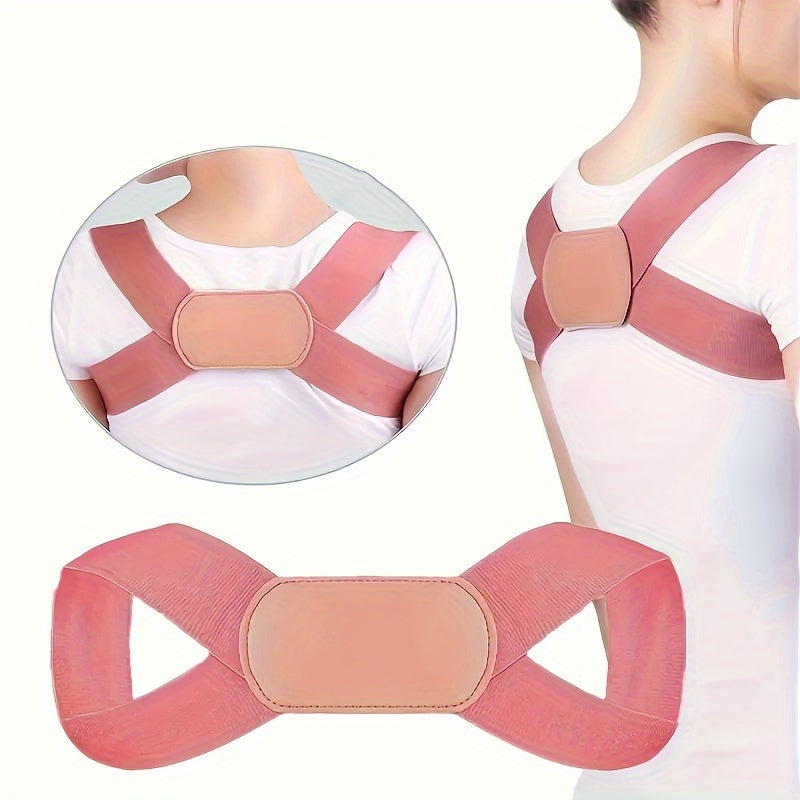 Breathable back brace for women with anti-slouching shoulder corrector and invisible open shoulder support made of knitted polyester fabric. Can be used as a chest strap replacement or as