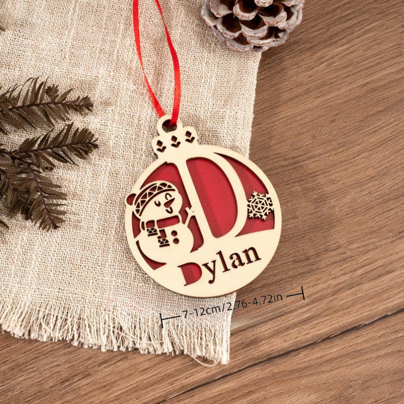 A unique gift for her: a personalized wooden Christmas ornament featuring a festive holiday tree decoration.