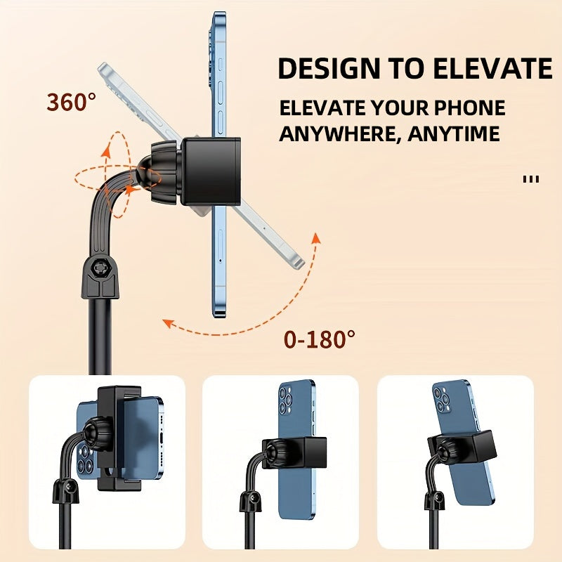 1 Pack of Stable and Durable Adjustable Phone Stand Holder with Upgraded Weighted Chassis, Waterproof Plastic Bracket for Hands-Free Use.