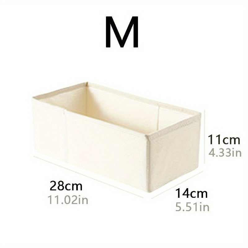 Fabric underwear storage box with 1 compartment, can be folded for easy storage. Ideal for organizing underwear, bras, socks, and other items in your wardrobe, closet, bedroom, home, or dormitory while saving space.