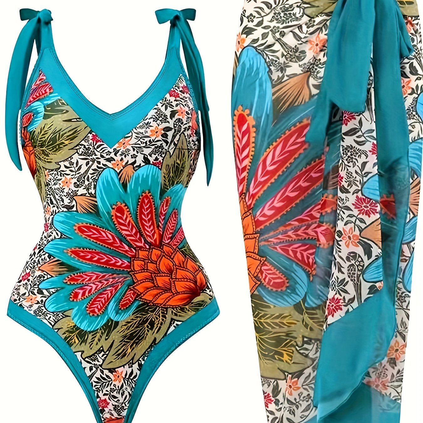 New trendy large size European and American swimsuit set