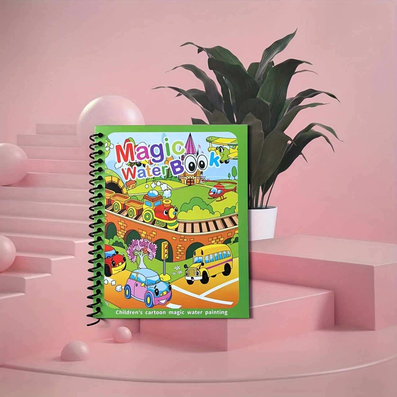 Magic Water Coloring Book for Ages 3+. Reusable Water Drawing Pad with Color Pen. Educational Painting Activity Book.