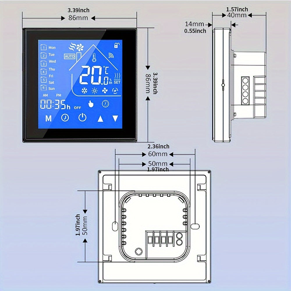 16A Smart WiFi Therjsonmostat for Electric Floor Heating with Voice Control, Works with Google Home & Alexa.