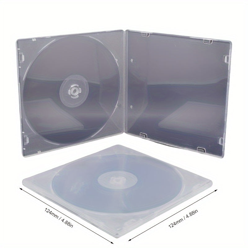 Set of 3 clear plastic CD storage boxes made with unprinted acrylic, strong and long-lasting cubby shelf organizers for CDs, albums, and video game collections. Easy tool-free assembly for showcasing in the living room, made from non-wooden material.