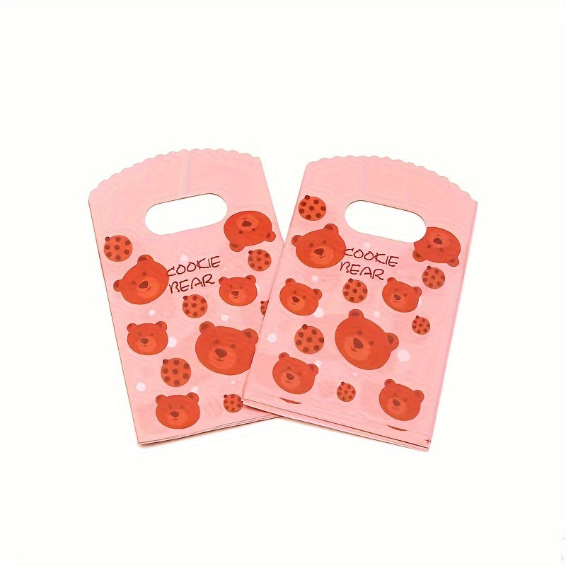 50pcs Cute Cartoon Jewelry Gift Bags - Strong Plastic, Perfect for Rings & Earrings