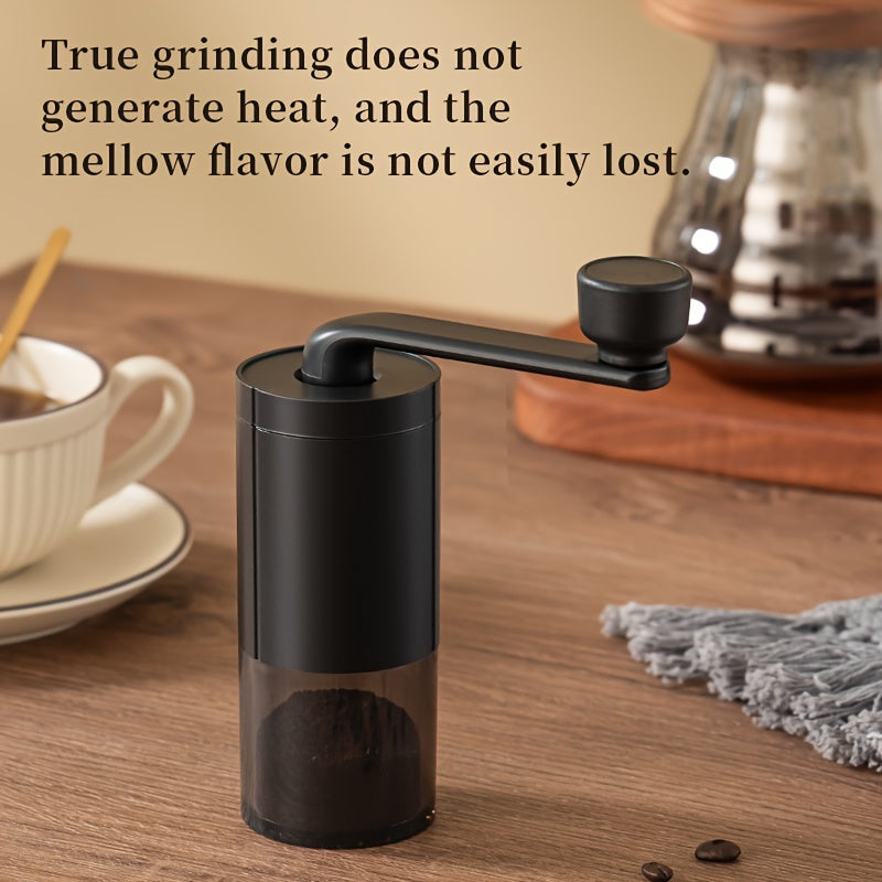 One piece of equipment - a manual bean grinder - that is portable and can be used as a coffee machine. This all-in-one machine allows for grinding, brewing, and extraction of American style coffee. Perfect for household use, small gatherings, and camping