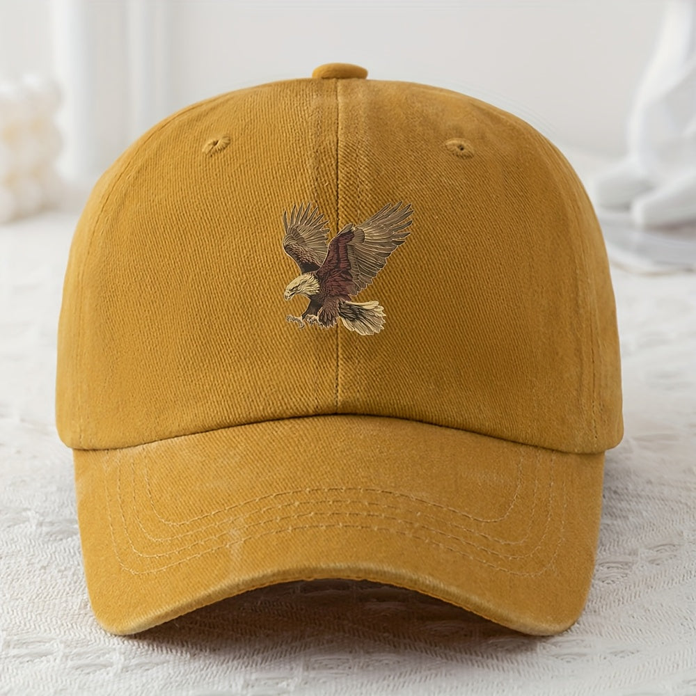 Youth baseball cap with vintage style, sun protection, and eagle embroidery - Ideal for casual wear.