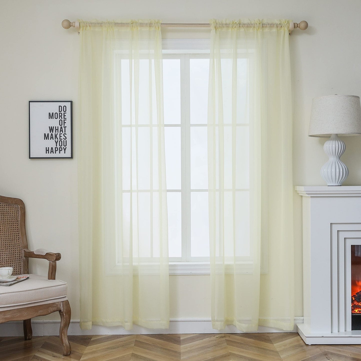 [Top Pick] Add a touch of elegance to your home with these stylish terylene gauze curtains. The two-piece set features a semi-transparent design in a plain color, perfect for creating a breathable and lightweight atmosphere in any room. Hang them with