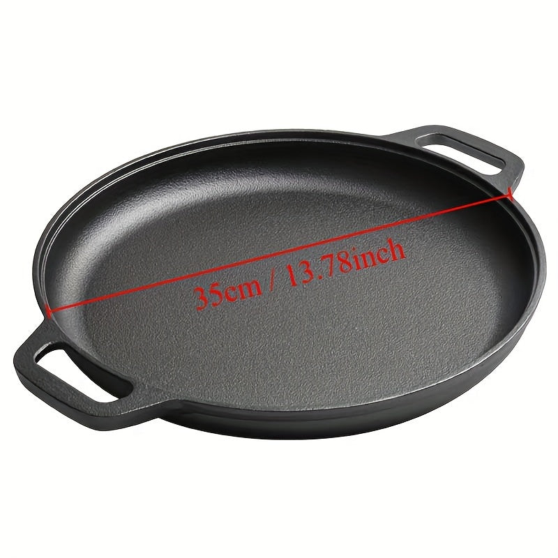 This Cast Iron Pizza Pan is a versatile piece of kitchen cookware that is perfect for cooking, baking, and grilling. It is durable, long-lasting, and provides even heating for all your culinary creations.