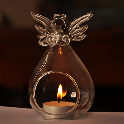 Stylish angel-shaped glass vase for hydroponics, ideal for home and kitchen decor.