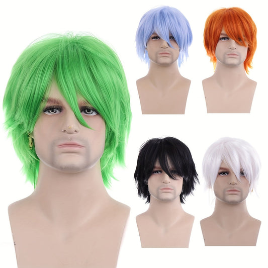 Unisex Curly Full Top Anime Cosplay Wig Head Cover