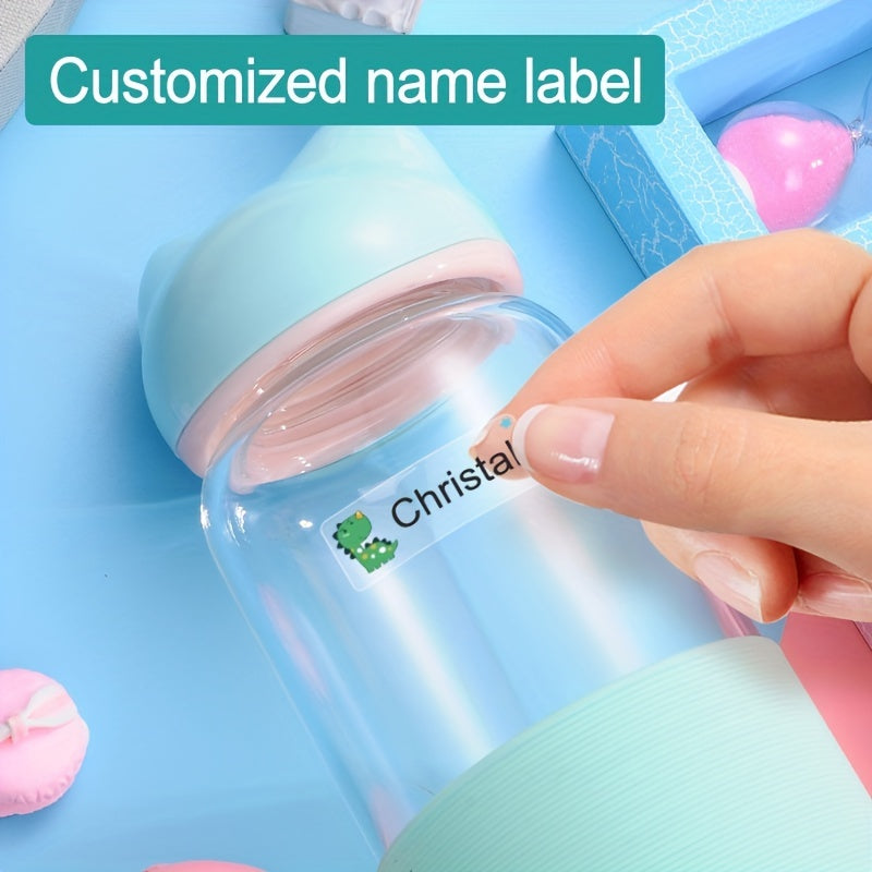 Personalize your water bottles with waterproof, transparent cartoon-themed stickers perfect for school or office use.