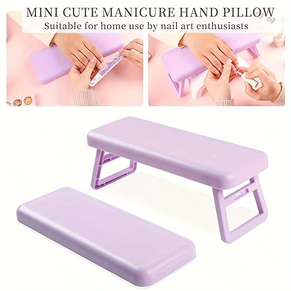 Single folding nail armrest for manicurists, with hand support and wrist rest for salon use.