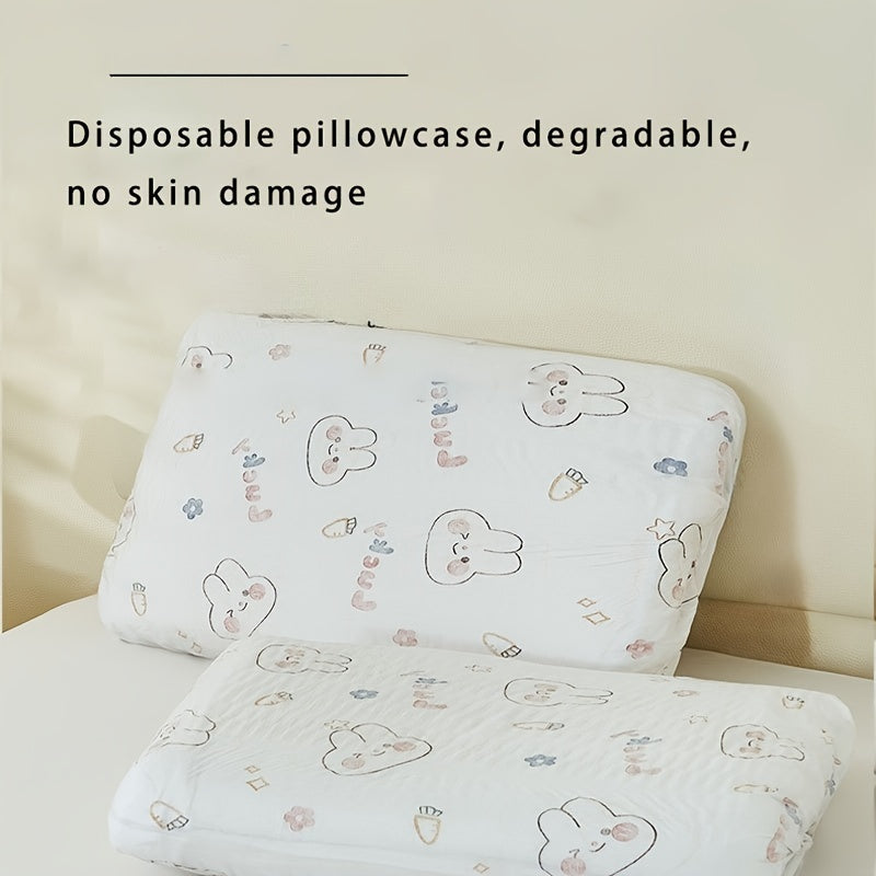 Convenient disposable pillowcase with elastic design for easy 360° wrapping, ideal for home use and travel.