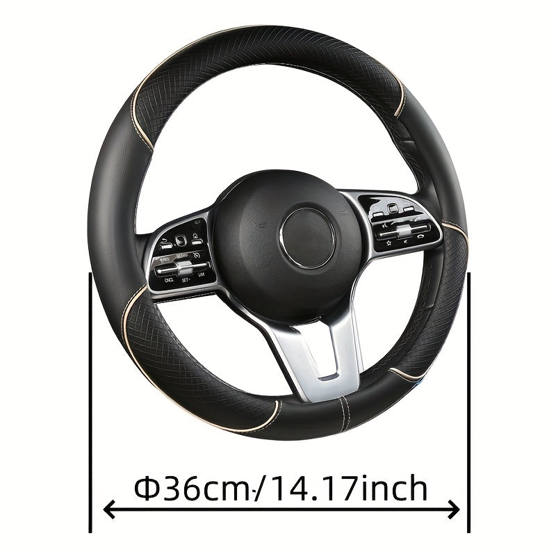 XUANHUANG PVC Steering Wheel Cover - Black & Red Design for Enhanced Driving Comfort.