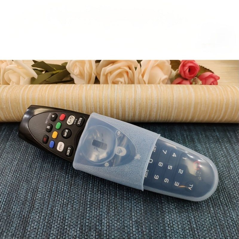 Long-lasting silicone TV remote control case with soft protective cover, anti-drop feature, high-definition transparent design, fits most universal remotes.