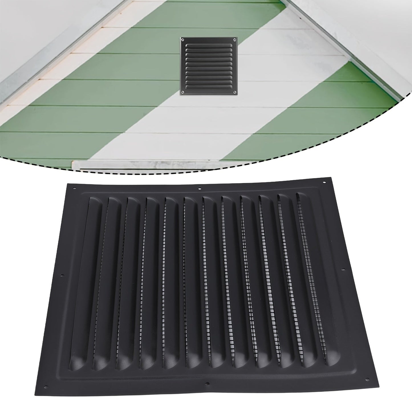 Cover your air vent with this 25.4x25.4 cm Aluminum Grille, perfect for AC systems, HVAC, and improving air circulation. This non-electric louvered shutter ventilation cover is a must-have accessory.