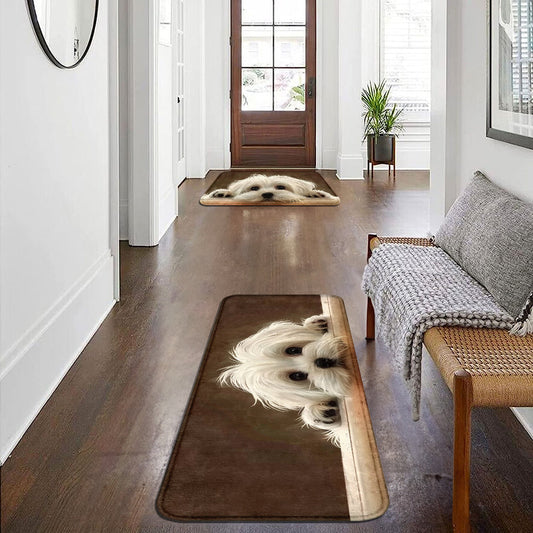 Soft, Durable Welcome Mat with Adorable Dog Design | Non-Slip, Easy to Clean | Great for Indoor/Outdoor, Kitchen, Bathroom, Bedroom | Perfect Holiday Decor & Gift