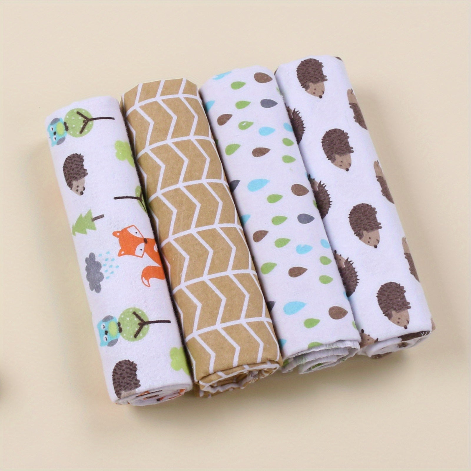 Children's Swaddle Blanket Set of 4 made with Full Flannel for Extra Softness and Comfort