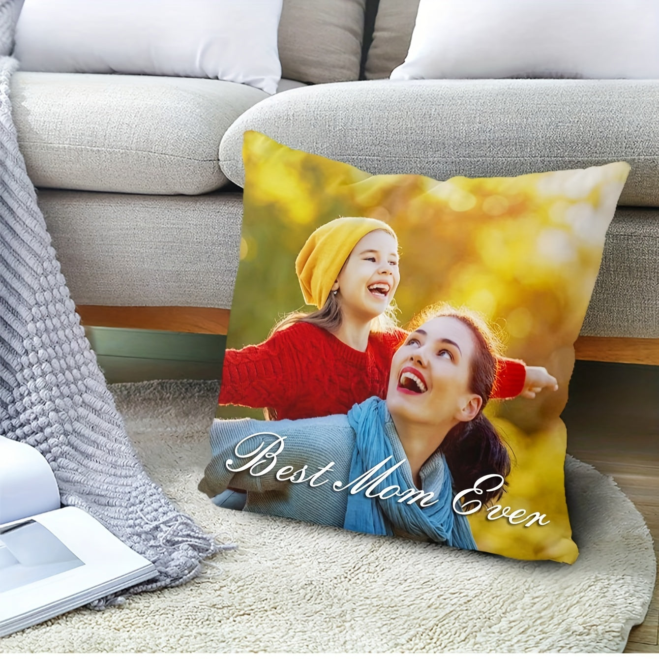 Create Your Own Square Pillow Cover - 1 Piece of Soft Polyester Fabric, Personalized Home Decor Project, Thoughtful Gift for Loved Ones, Perfect for Anniversaries