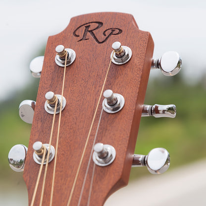 RP TG100 Compact 76.2cm Acoustic Travel Guitar - Ideal for Family Gatherings & Beginners, Rosewood Neck, Sapele Back & Sides, Bone Nut