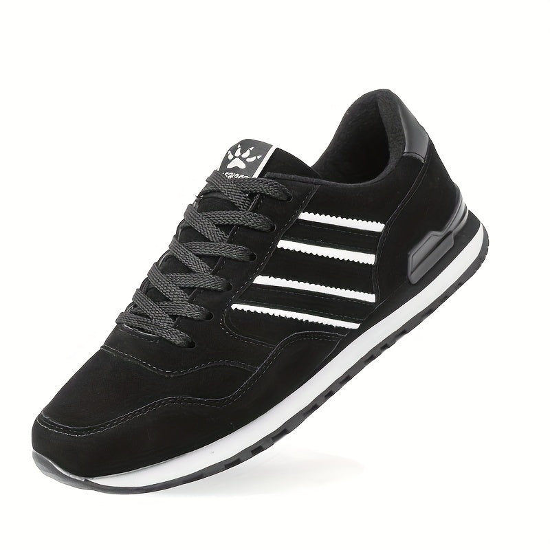 Casual men's sneakers with low top lace-up design, suitable for walking and hiking outdoors. Made with faux upper, fabric inner, and EVA/TPU sole for comfort.