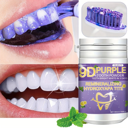 Cilaeuti 9D Purple Tooth Powder - Deep Clean & Remineralizing, Hydroxyapatite Formula