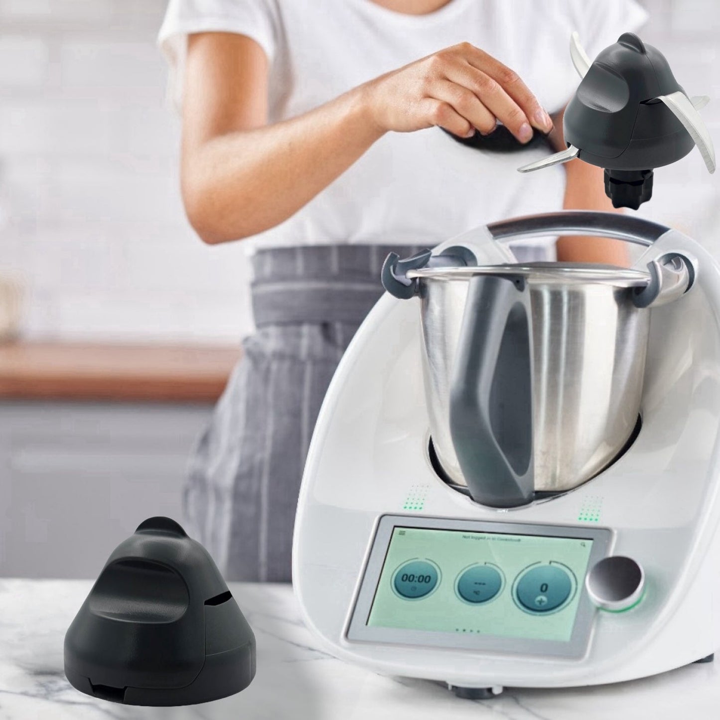 Blender Accessories for Dough Kneading: Thermomix TM5 TM6 Mixer Blades with Seam Protection and Dirt Shield