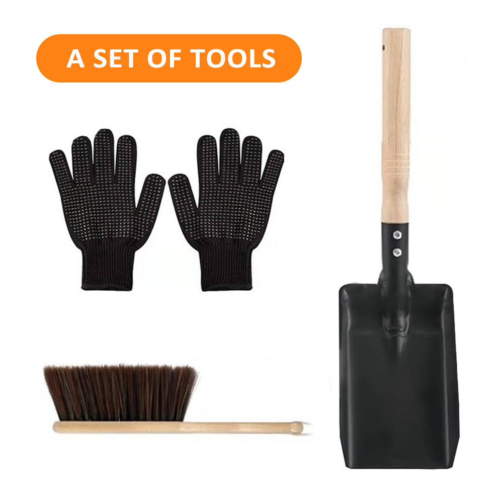 High-Quality Fireplace and Chimney Cleaning Set - Sturdy Steel Ash Shovel and Dustpan for Wood Burning Stoves, Coal Furnaces, and Fireplaces in the Kitchen or Garden