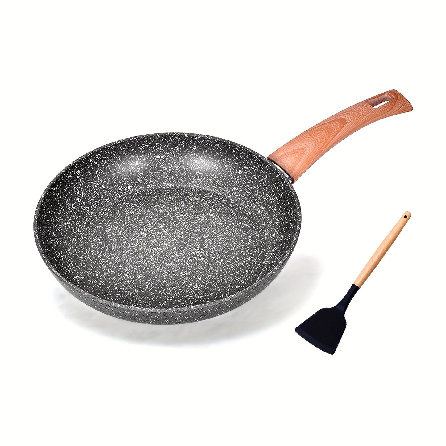 JoliJour introduces the Non-Stick Stone Frying Pan Set, crafted with durable Aluminum Die-Cast for easy cleaning. Ideal for making omelettes and pancakes, this set is perfect for your kitchen. Experience the excellence of JoliJour.