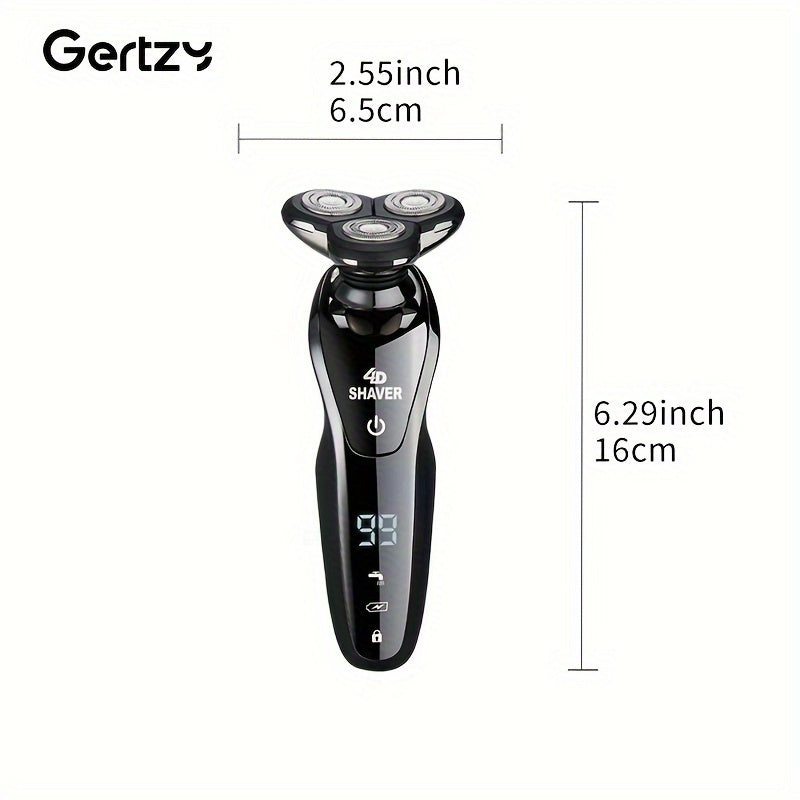 GERTZY Electric 6-In-1 Men's Shaver, Rechargeable Rotary Shaver, Ideal Father's Day Gift for Men.