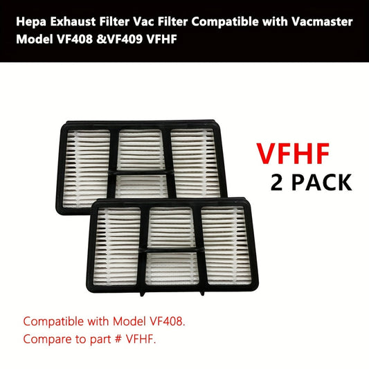 Get two HEPA Exhaust Filters for Vacmaster Models VF408 & VF409 - Simple Installation, Improves Air Purity.