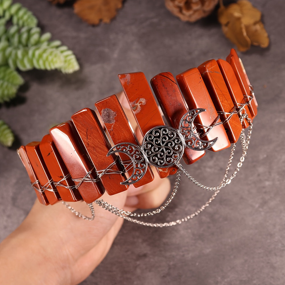 Witch Crown Headband made of Natural Stone and Alloy, perfect for eid celebrations. A stylish and elegant hair accessory for women.