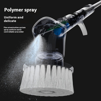 9-in-1 Electric Rotating Cleaning Brush with Spray Function, IP56 Waterproof Wireless Design. Includes 9 Replaceable Brush Heads and Extended Handle. Ideal for Toilets, Bathrooms, Bathtubs, Tiles, Floors, Wooden Floors, and Cars.