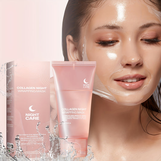 Tyramine Night Mask with hyaluronic acid, collagen, and paraben-free formula. Improves skin quality, smoothens skin, ideal for bedtime use and as a holiday gift.