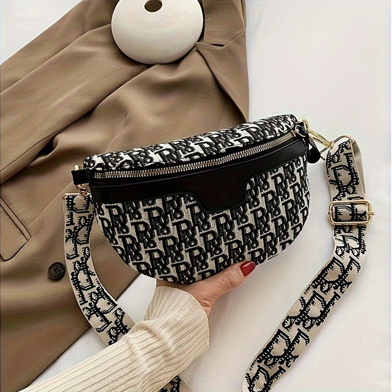 New Korean chest bag for spring and summer, featuring trendy embroidery and multiple carrying options for women.