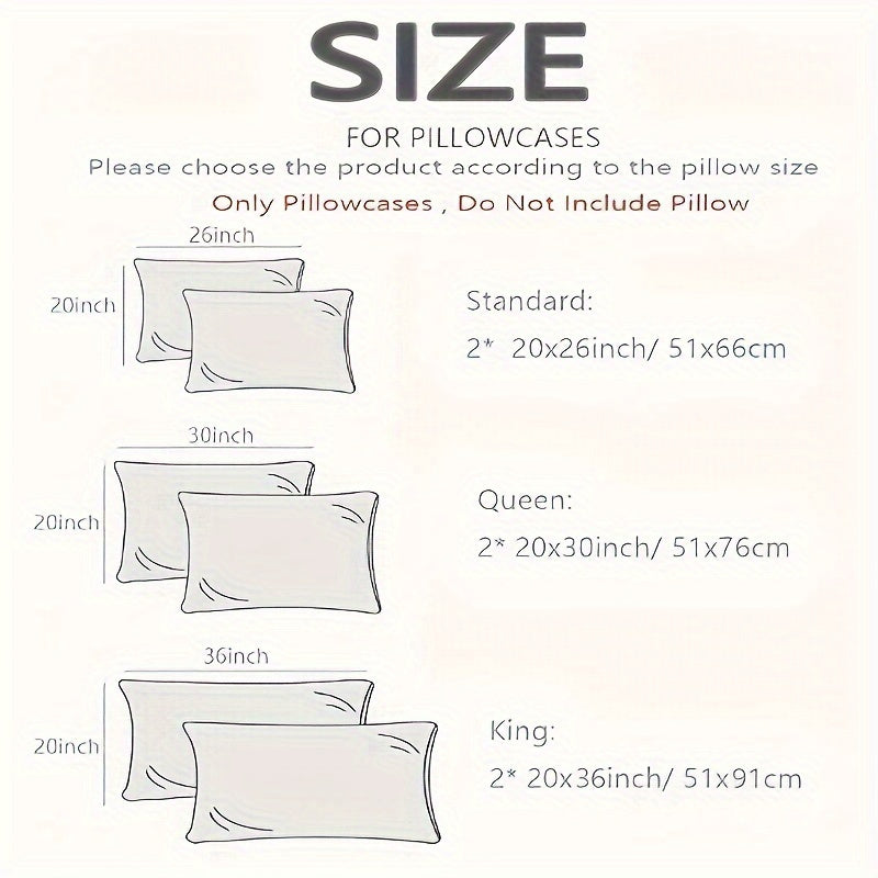 Black 2-Pack of Standard Size 20x26 Satin Pillowcases made of 100% Polyester. These smooth and cooling pillowcases feature an envelope closure and are machine washable. They provide frizz-free hair care, nourish the skin, and are made of a no print woven