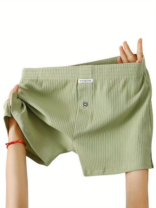 Cotton Button Fly Boxer Shorts for Men - Comfortable and Breathable, Ideal for Home or Sleepwear