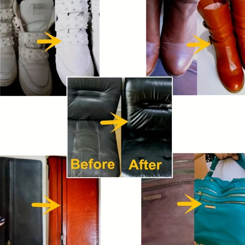 Repair cream revives scratched leather for couches, car seats, and purses.