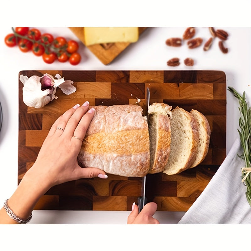 Premium Acacia Wood Cutting Board - Double-Sided for Meat, Cheese, Bread, Vegetables & Fruits - Food-Safe, Perfect for Kitchen & Outdoor Gatherings