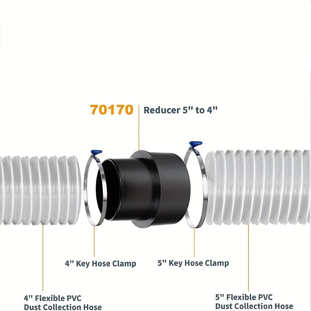 Пластиковый материал редуктор пылеуловитель аксессуар для POWERTEC 70170, 5 дюймов до 4 дюймов