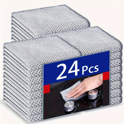 The Miracle Cleaning Cloth Set includes 12, 18, 24, or 32 pieces of super durable mesh microfiber cloths. These cloths are perfect for both dry and wet cleaning, making them ideal for tableware, metal surfaces, and more. They are designed to be